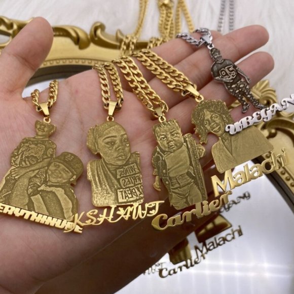 Custom Photo Necklace Personalized Picture Pendant Stainless Steel Cuban Chain - Picture 4 of 5